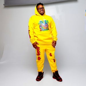 No$leep ed Edd and eddy custom yellow jackets and joggers